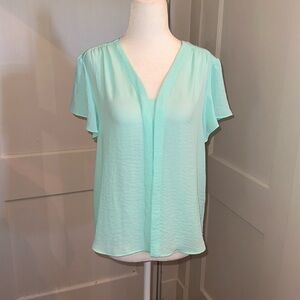 Women’s Vince Camuto Mint Green Flutter Sleeve Blouse XS